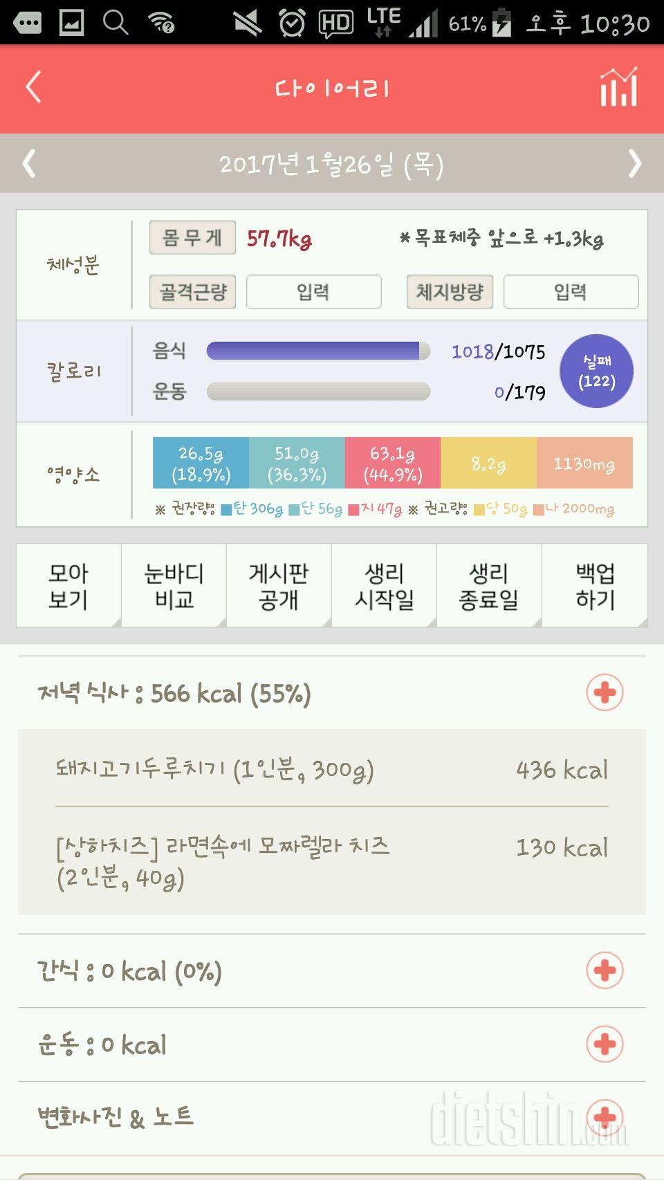 30일 야식끊기 8일차 성공!