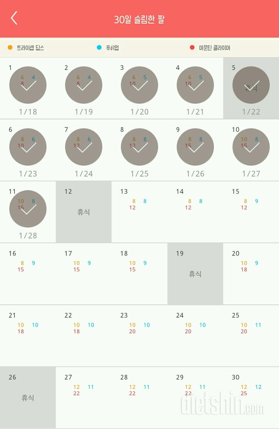 30일 슬림한 팔 11일차 성공!