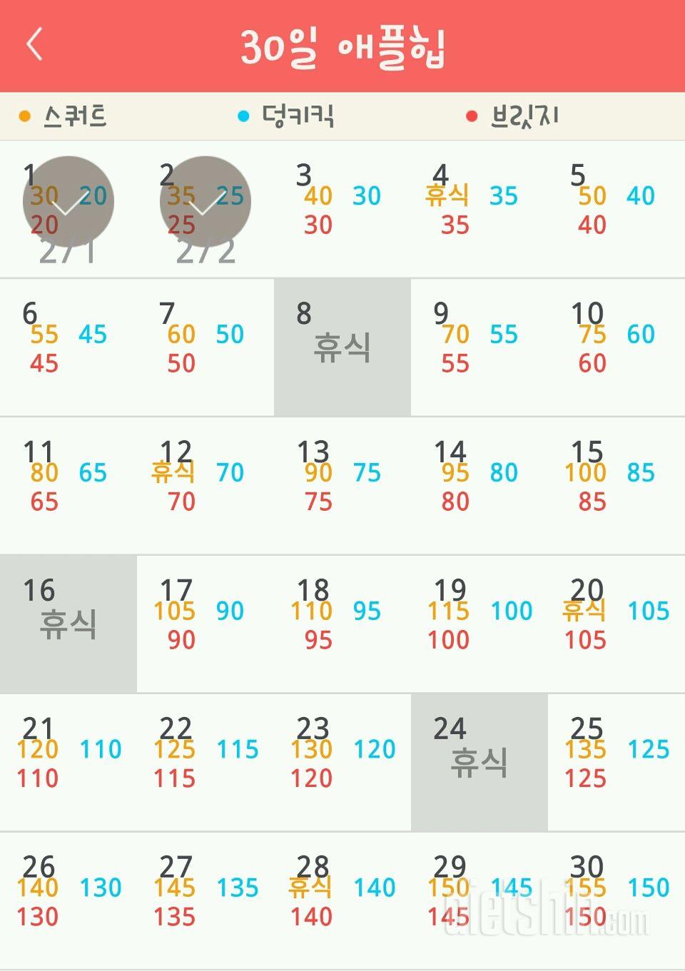 30일 애플힙 32일차 성공!