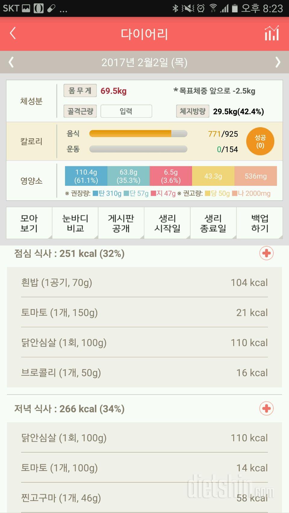 30일 밀가루 끊기 2일차 성공!