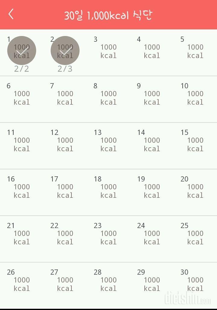 30일 1,000kcal 식단 32일차 성공!