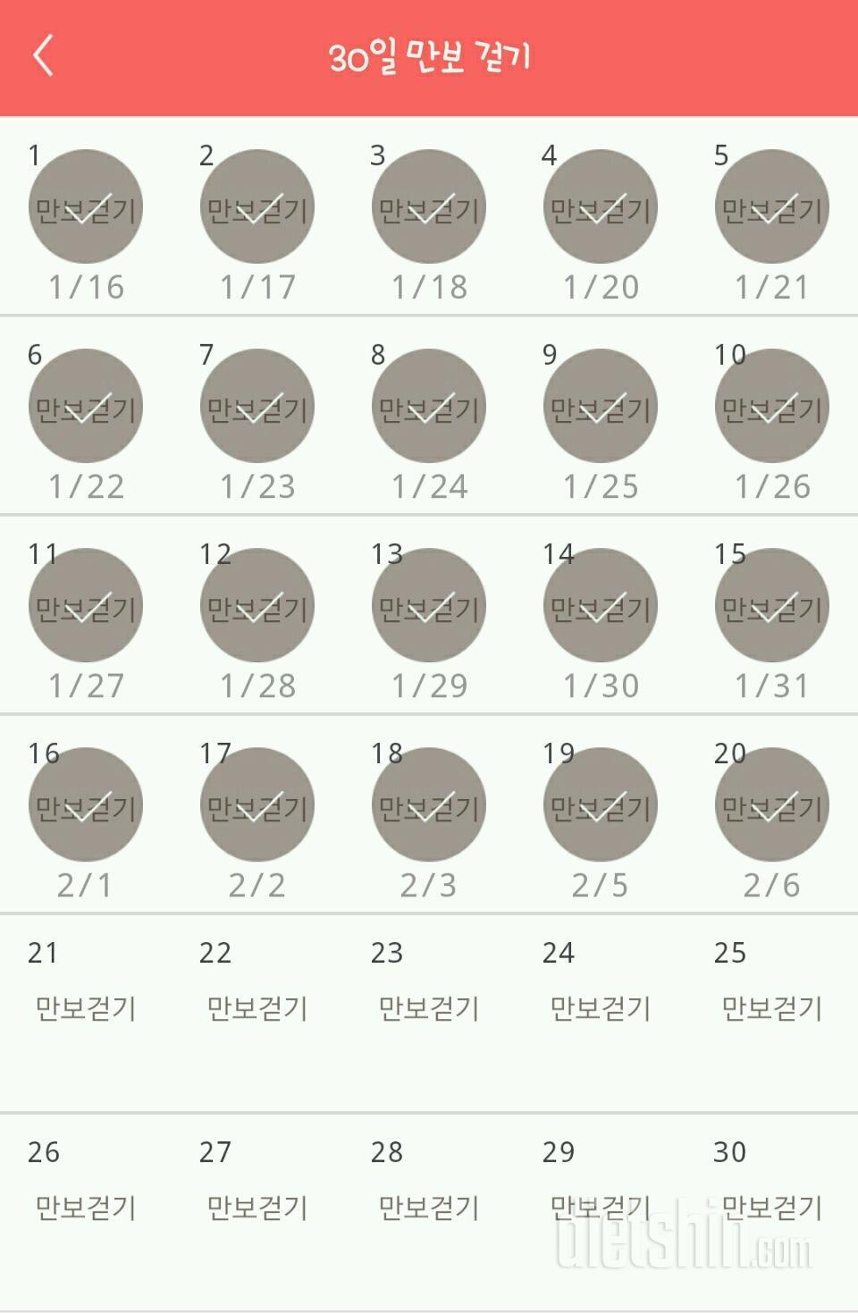 30일 만보 걷기 20일차 성공!