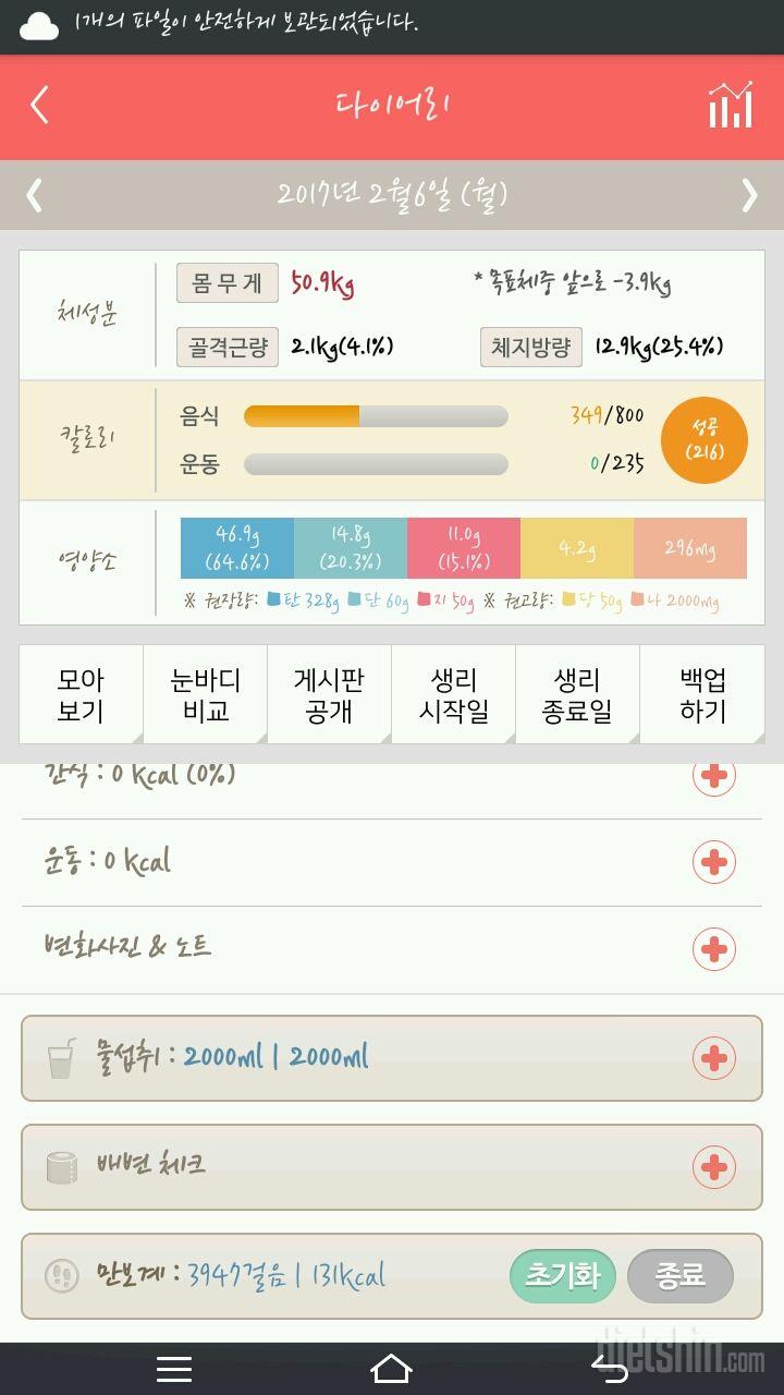 30일 하루 2L 물마시기 31일차 성공!