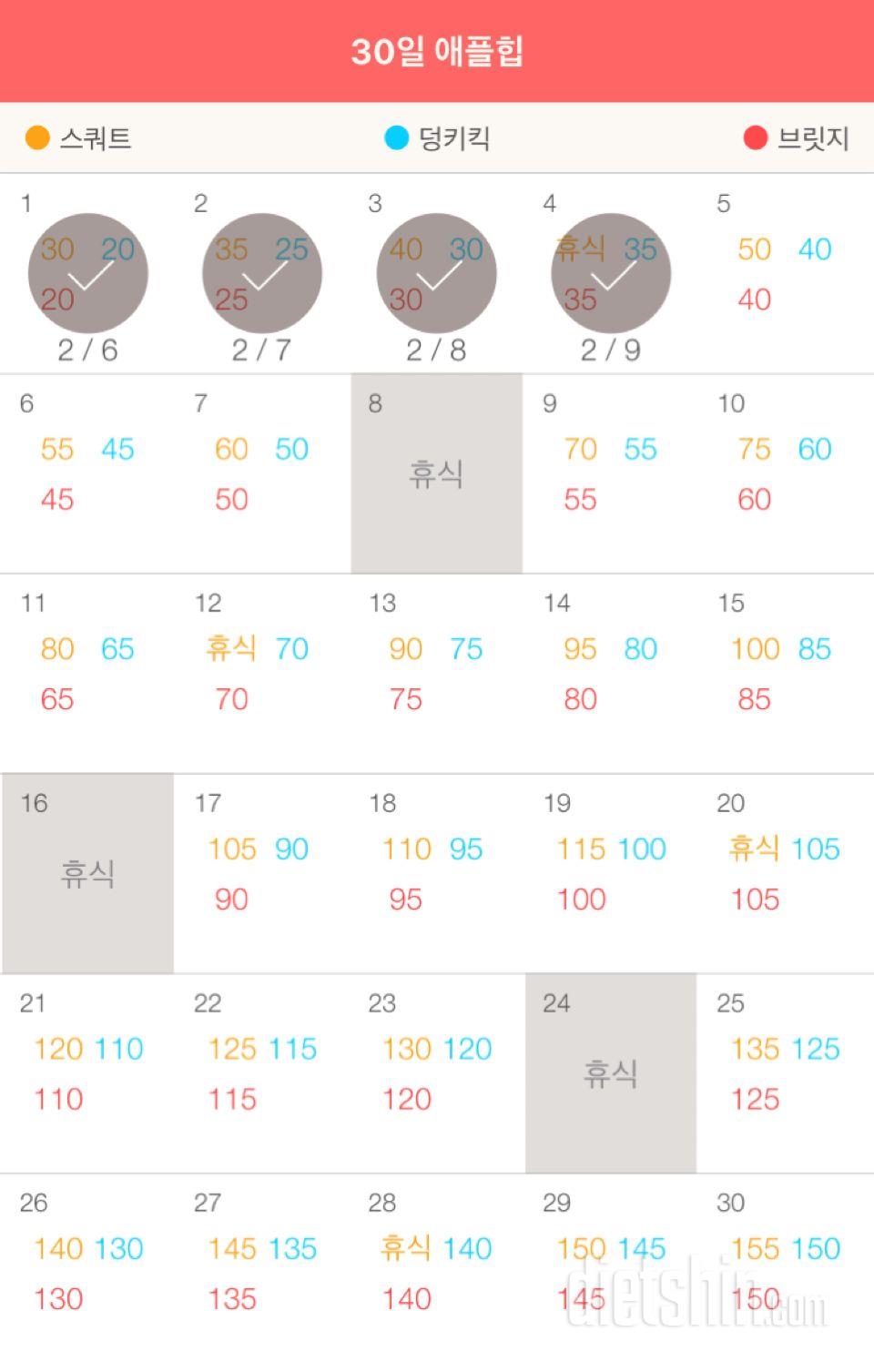 30일 애플힙 4일차 성공!