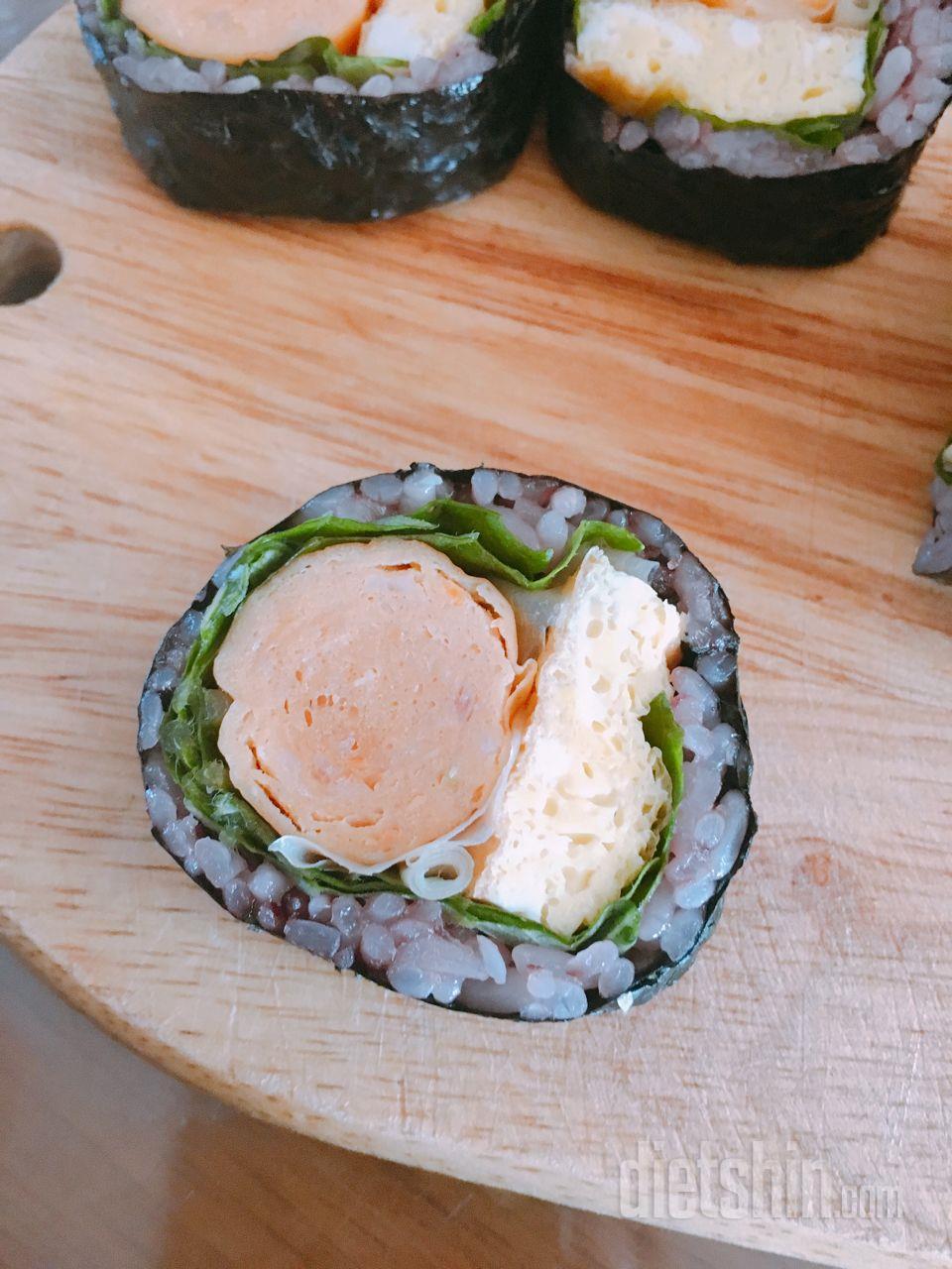 닭가슴살 소시지 김밥