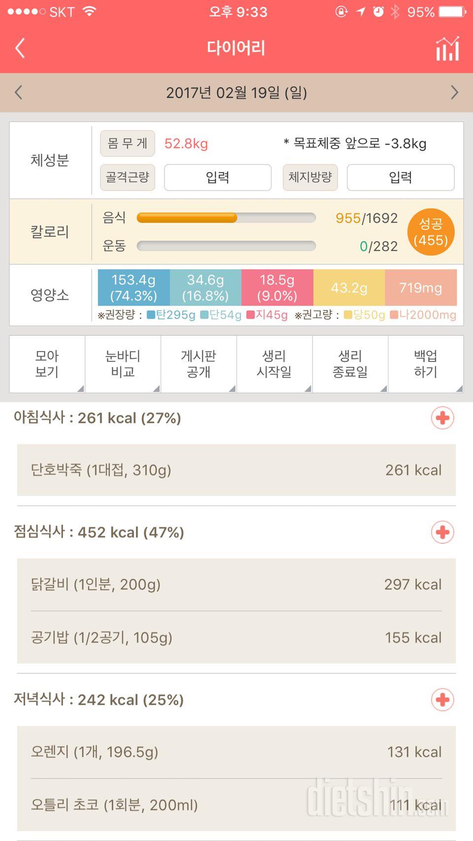 30일 1,000kcal 식단 127일차 성공!