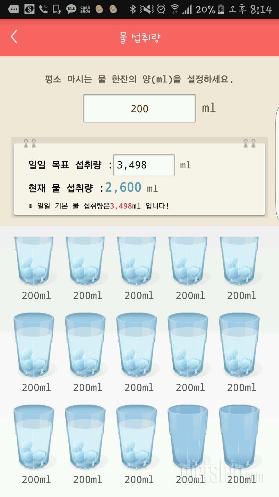 30일 하루 2L 물마시기 10일차 성공!