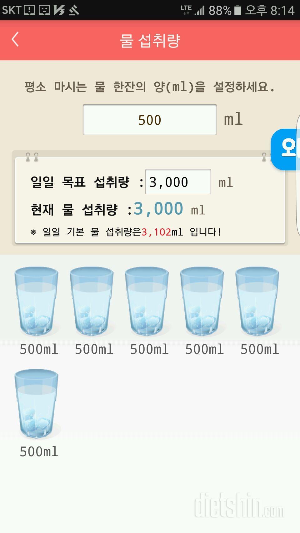 30일 하루 2L 물마시기 2일차 성공!