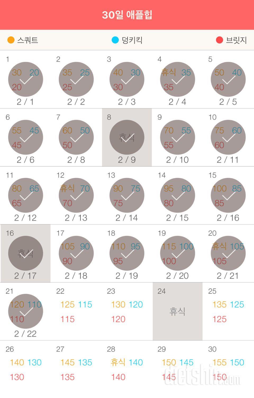 30일 애플힙 21일차 성공!