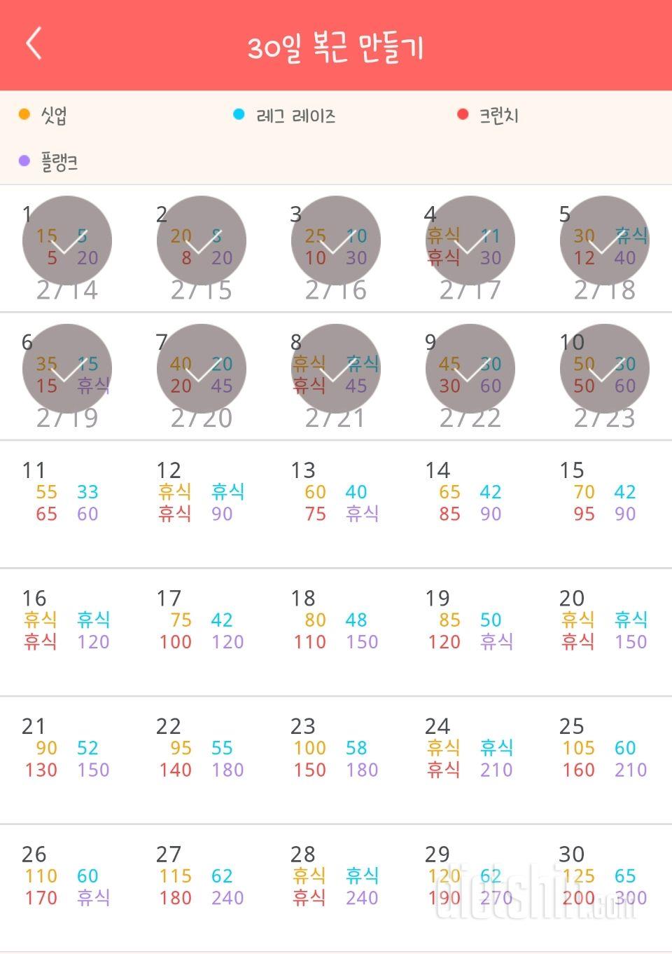 30일 복근 만들기 10일차 성공!