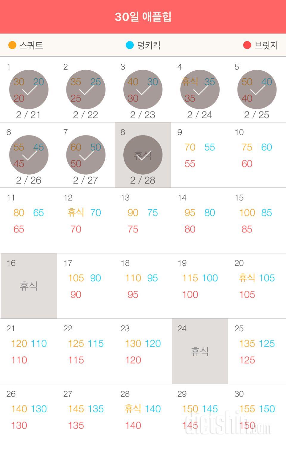 30일 애플힙 8일차 성공!