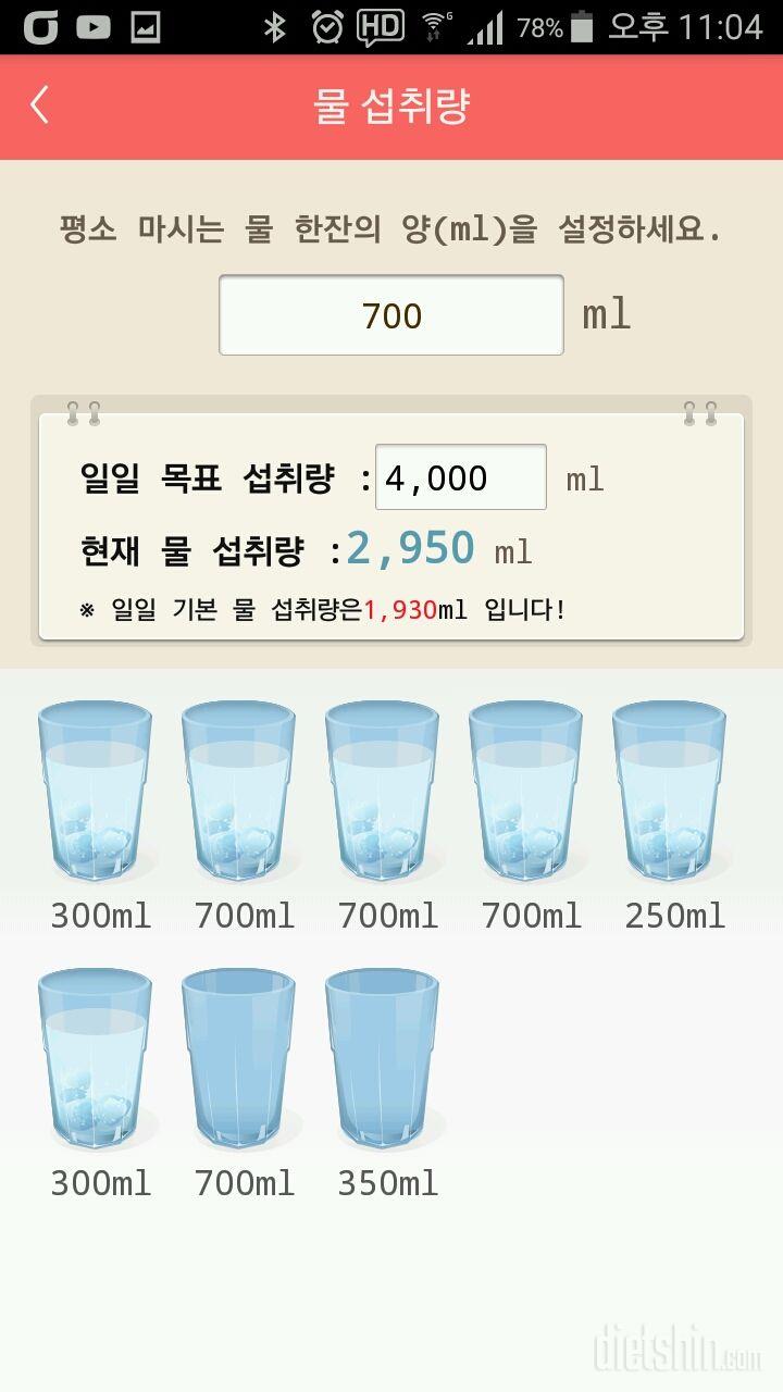 30일 하루 2L 물마시기 121일차 성공!