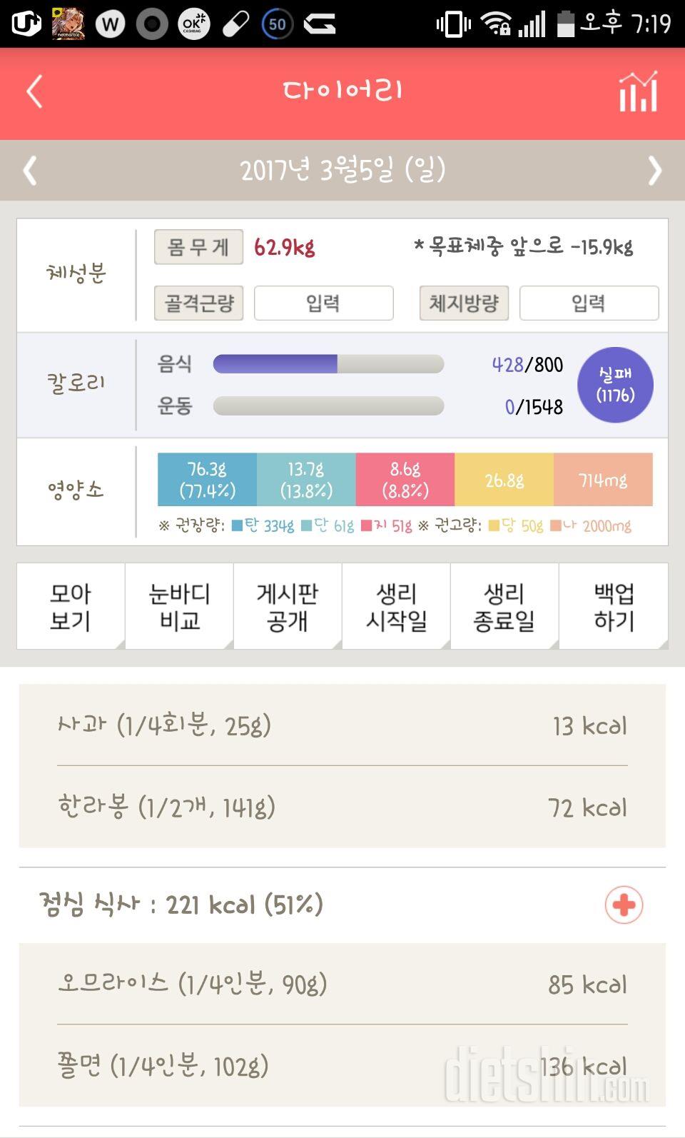 30일 야식끊기 14일차 성공!