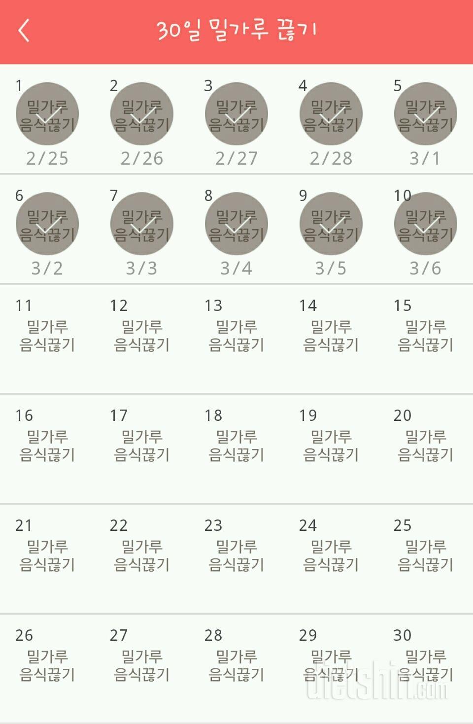 30일 밀가루 끊기 40일차 성공!