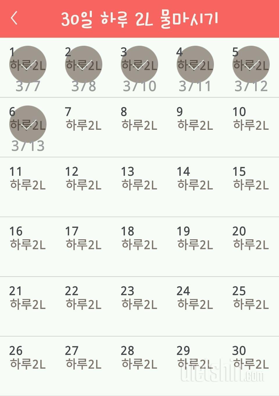 30일 하루 2L 물마시기 66일차 성공!