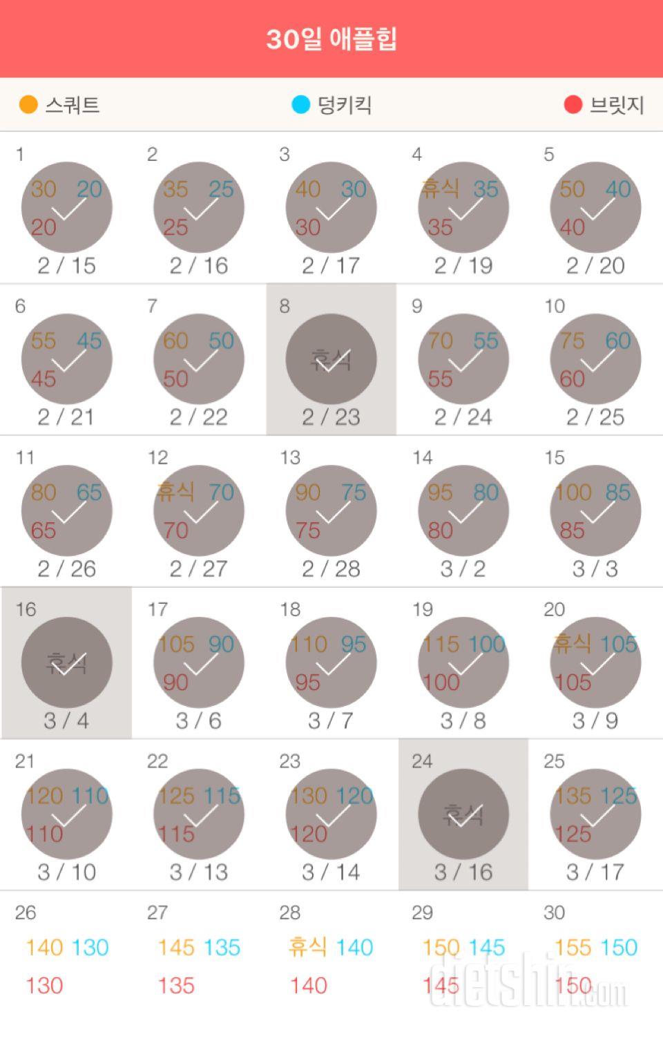 30일 애플힙 25일차 성공!