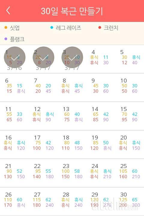 30일 복근 만들기 33일차 성공!