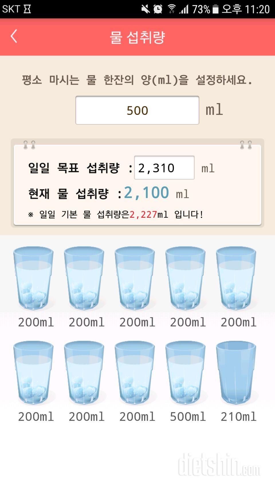 30일 하루 2L 물마시기 10일차 성공!