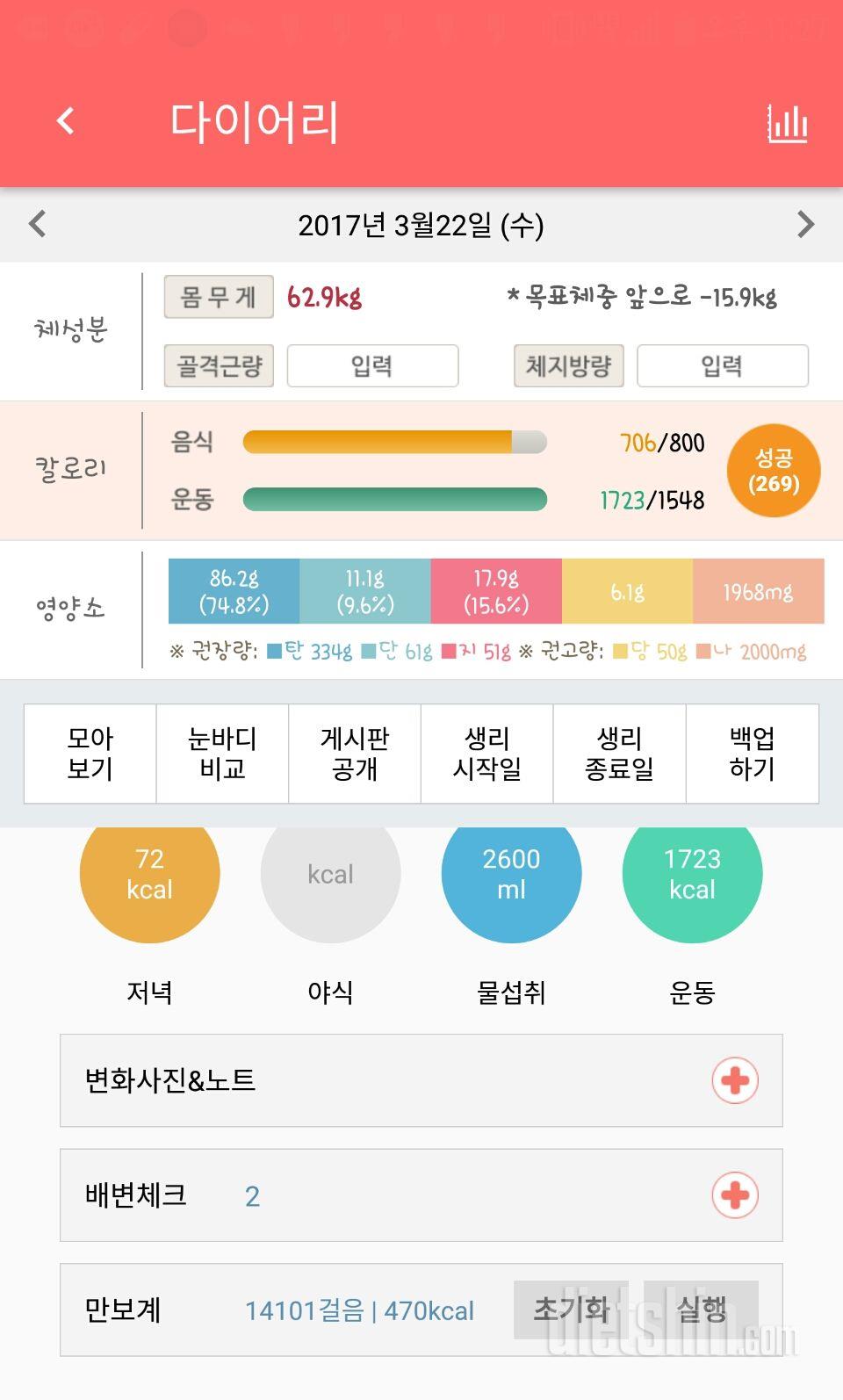 30일 야식끊기 28일차 성공!