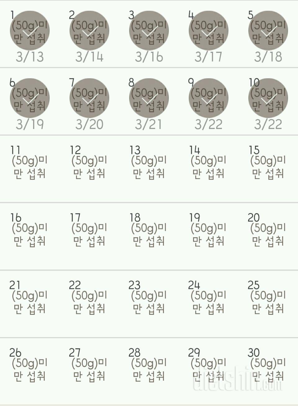 30일 당줄이기 10일차 성공!