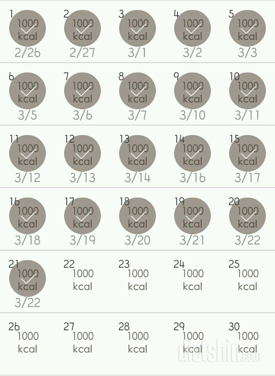 30일 1,000kcal 식단 141일차 성공!