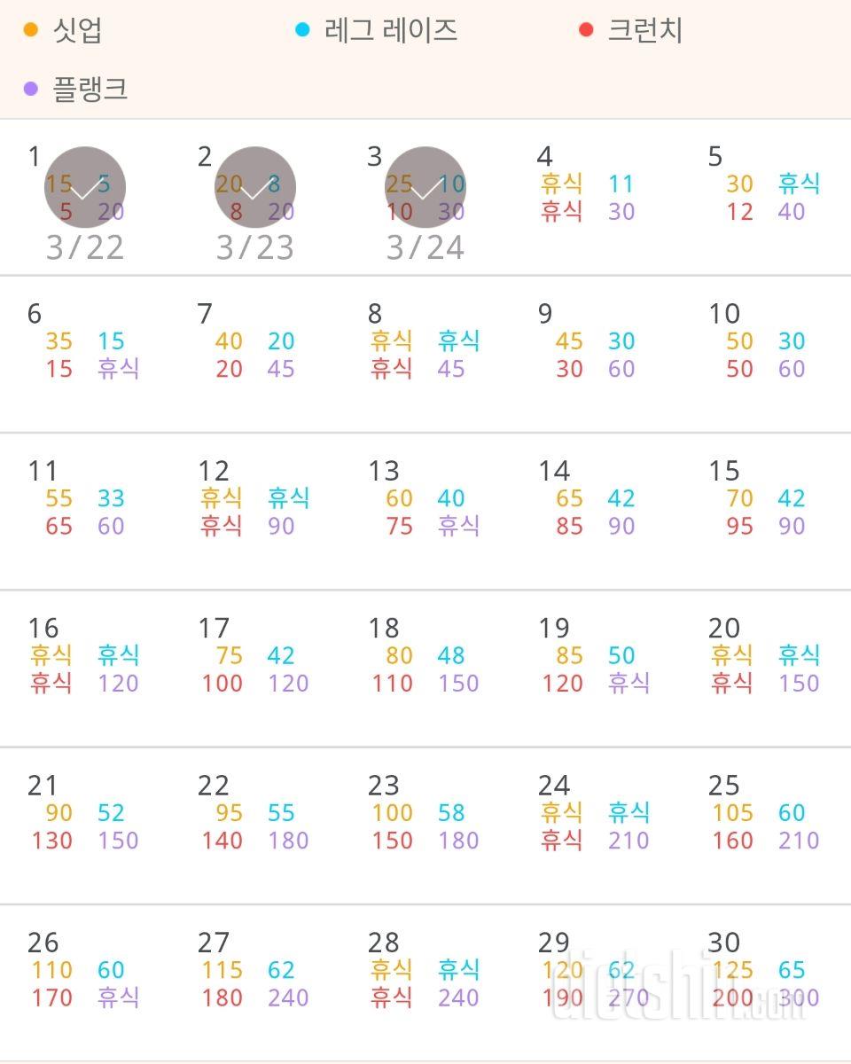 30일 복근 만들기 3일차 성공!