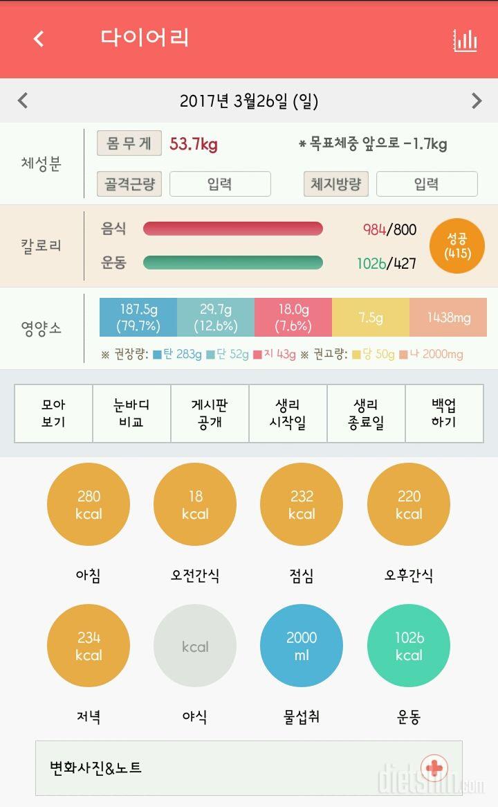 30일 1,000kcal 식단 14일차 성공!