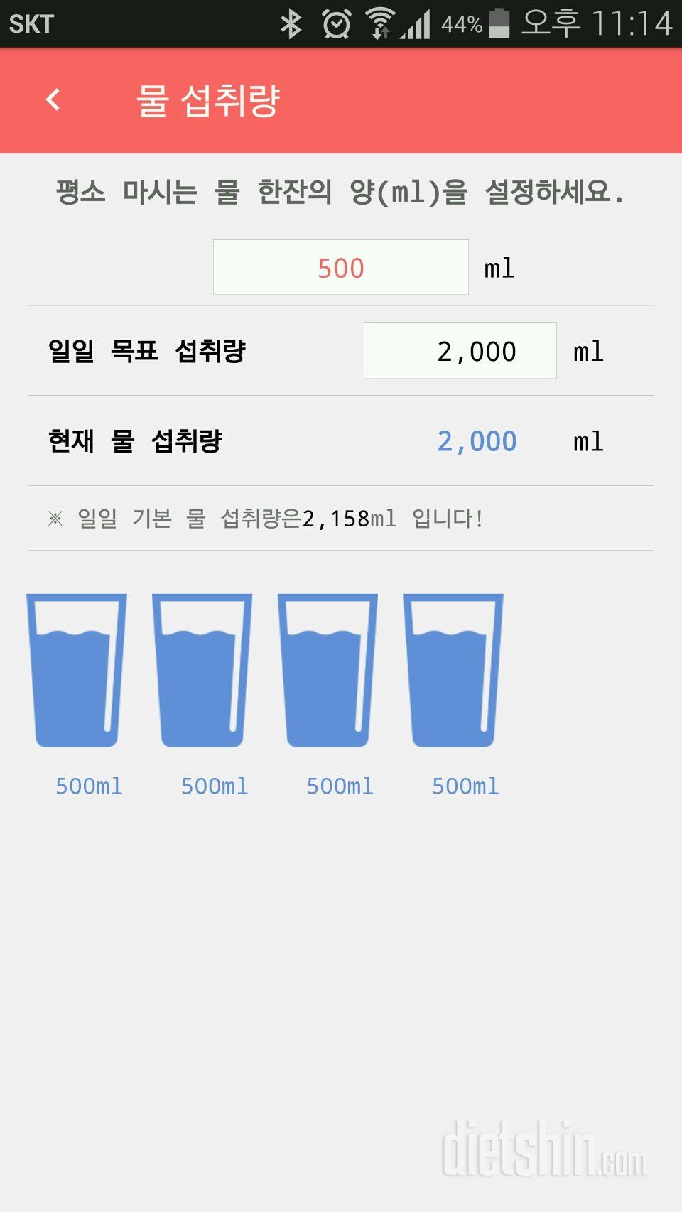 30일 하루 2L 물마시기 47일차 성공!