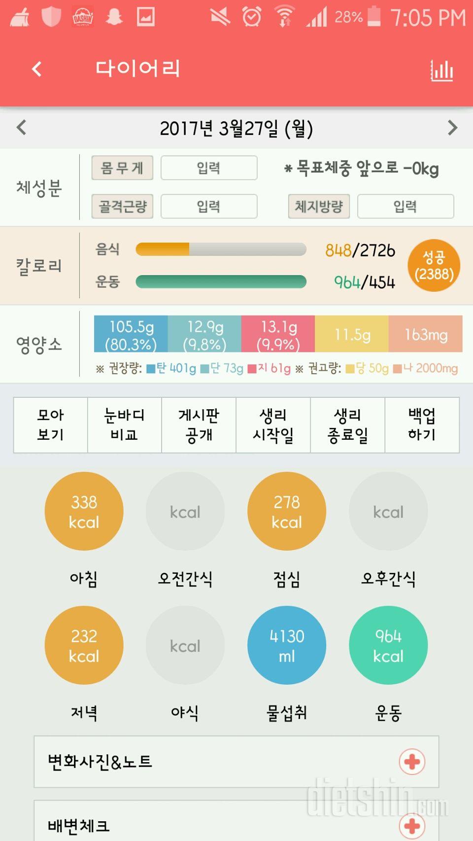 30일 1,000kcal 식단 145일차 성공!