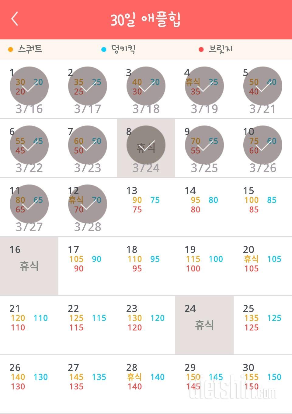 30일 애플힙 12일차 성공!