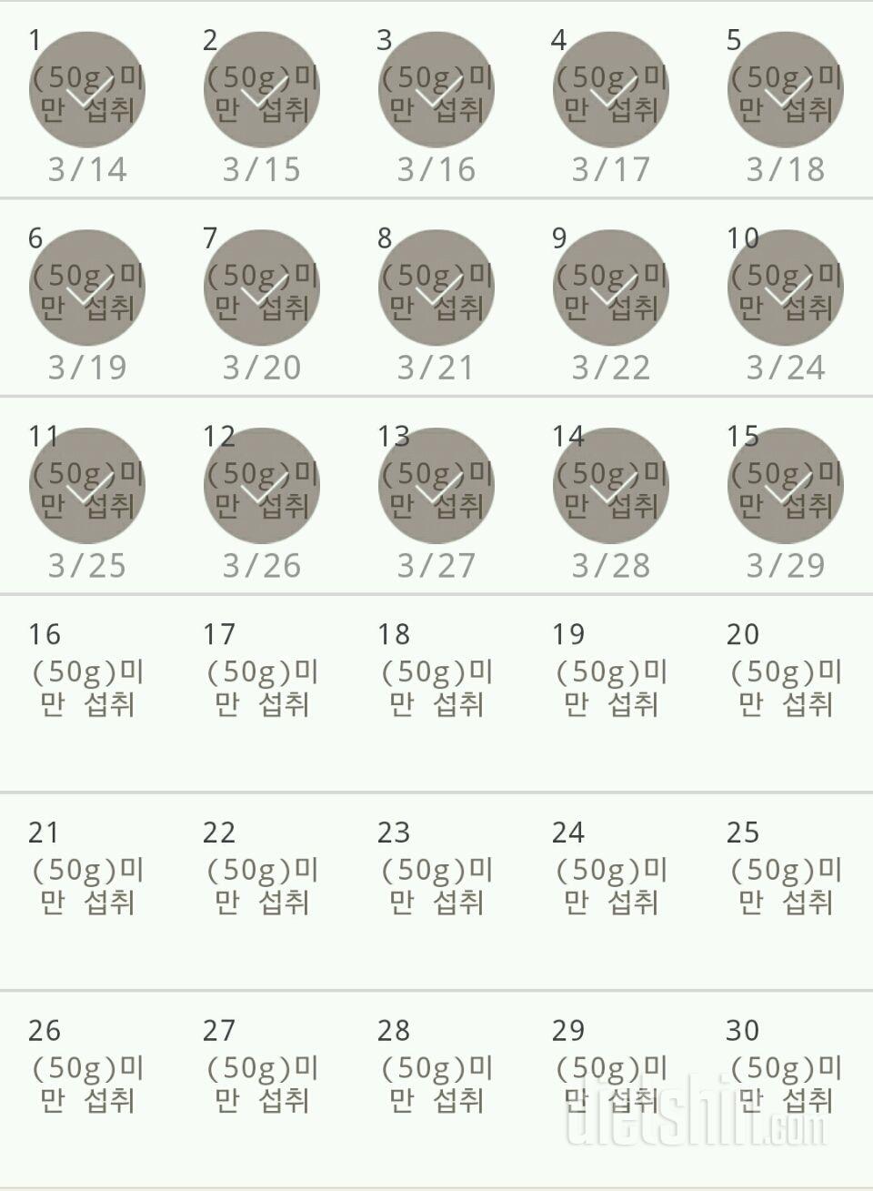 30일 당줄이기 15일차 성공!