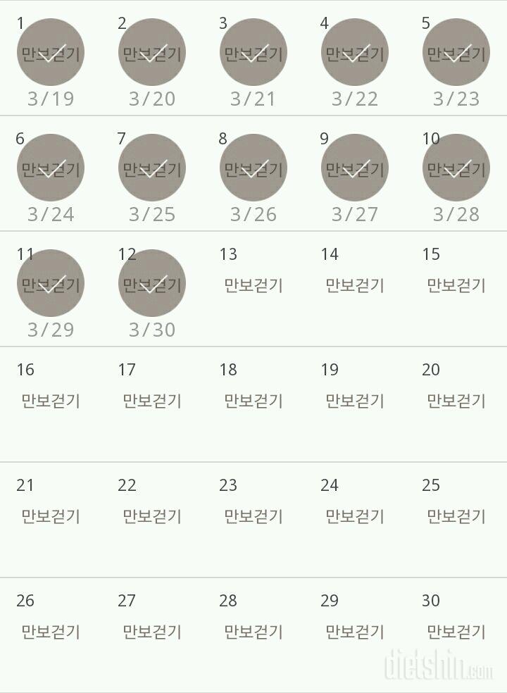 30일 만보 걷기 12일차 성공!