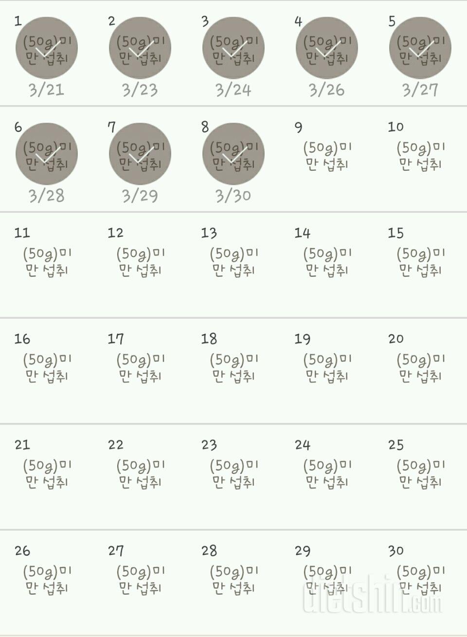 30일 당줄이기 8일차 성공!