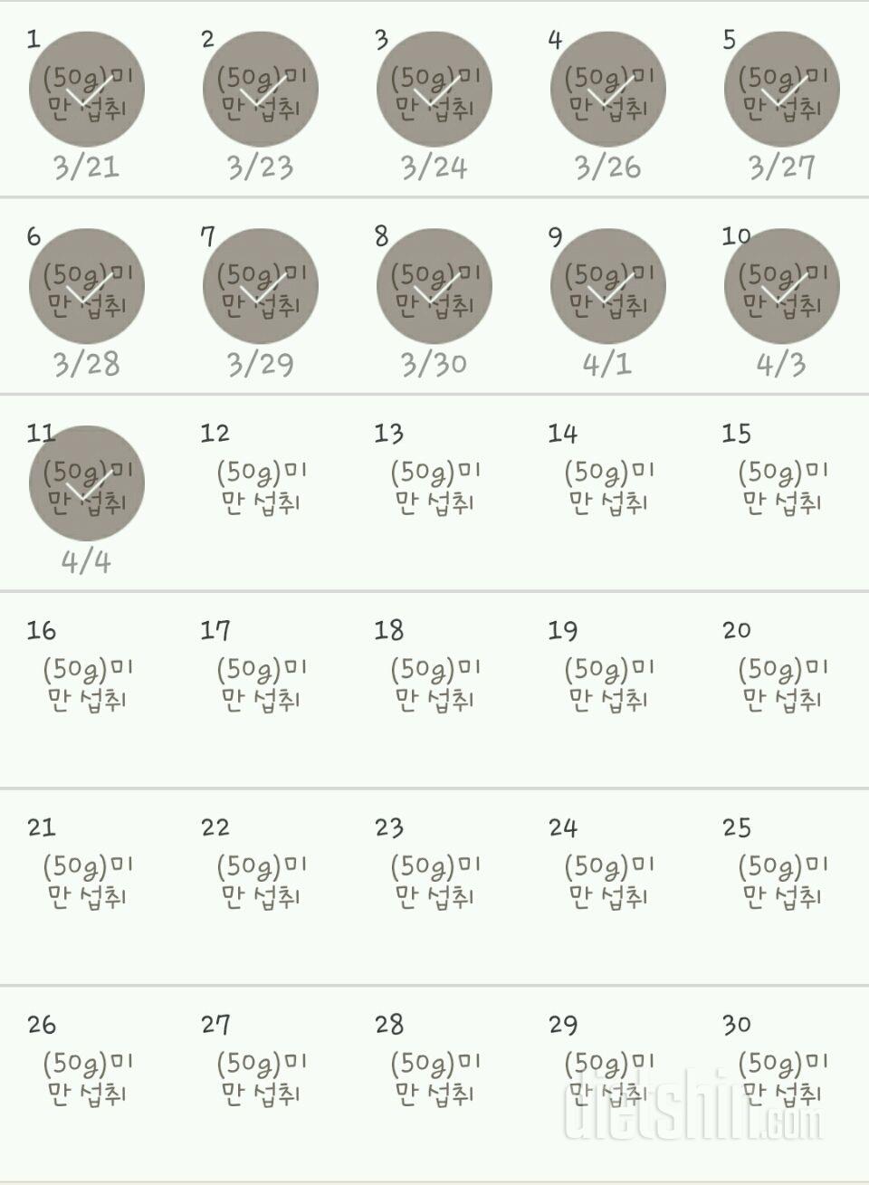 30일 당줄이기 11일차 성공!