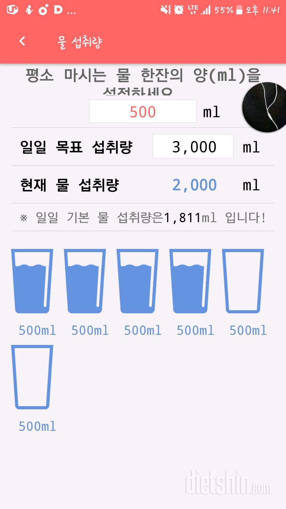 30일 하루 2L 물마시기 3일차 성공!