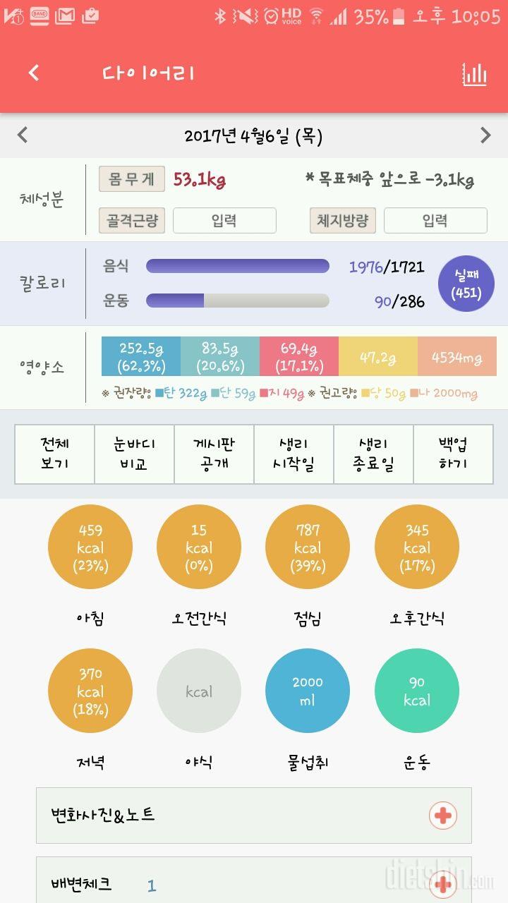 30일 하루 2L 물마시기 5일차 성공!