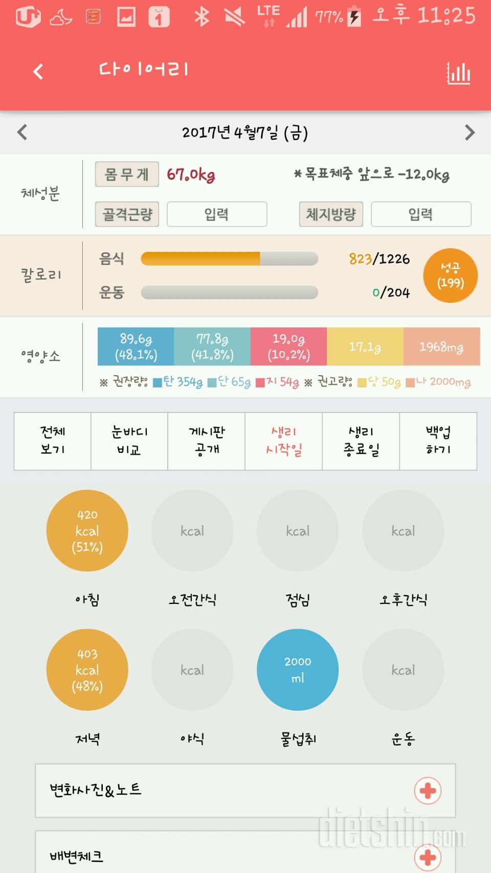 30일 당줄이기 13일차 성공!