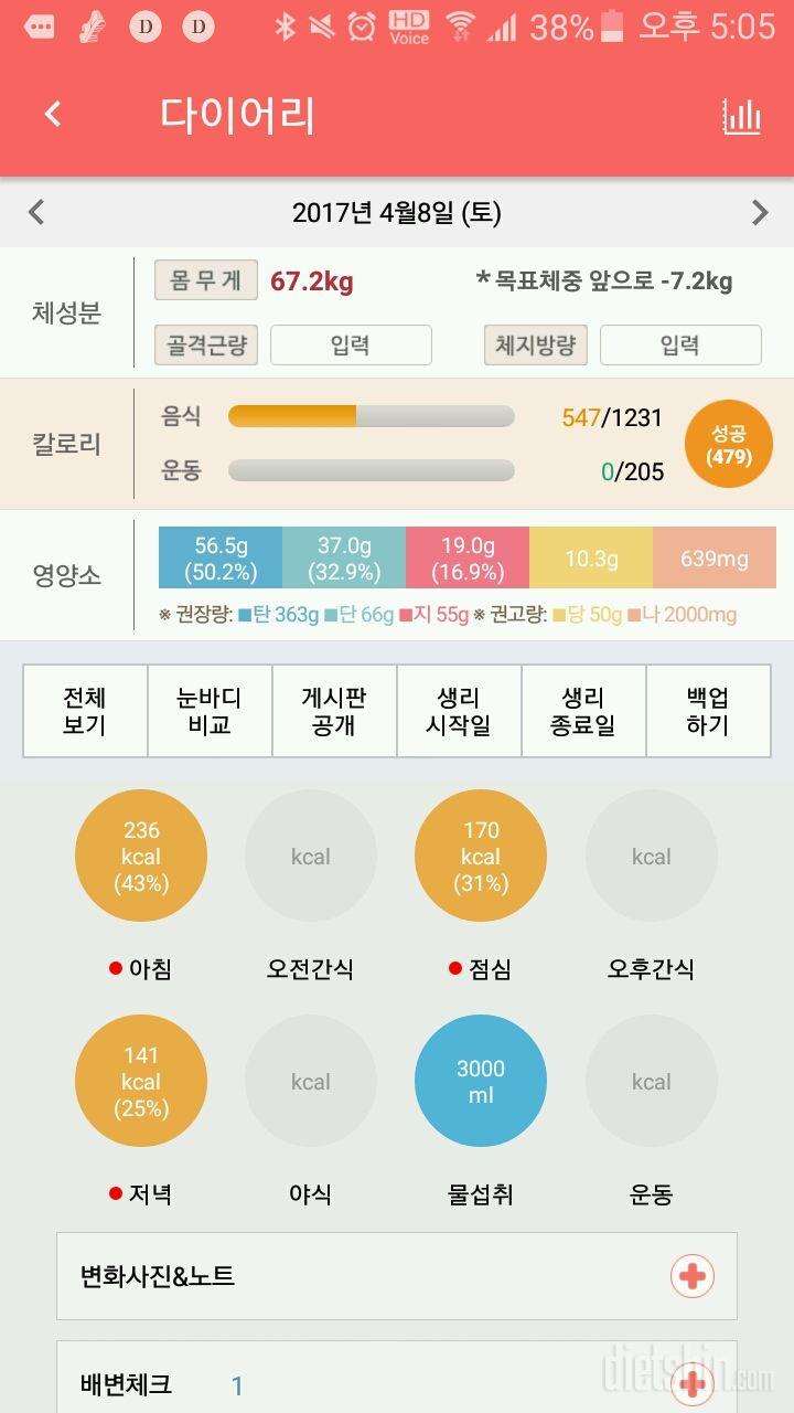 30일 밀가루 끊기 4일차 성공!