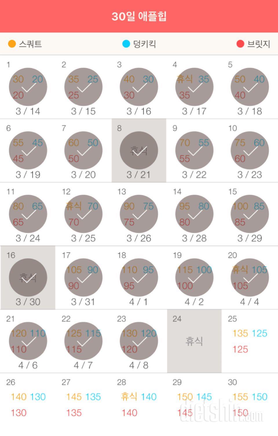 30일 애플힙 23일차 성공!