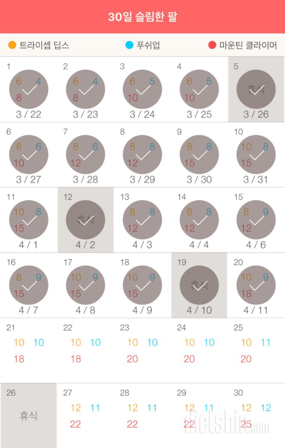 30일 슬림한 팔 80일차 성공!