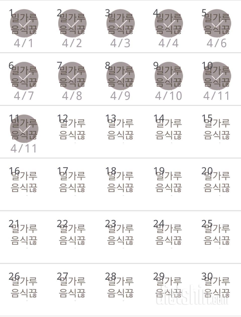 30일 밀가루 끊기 11일차 성공!