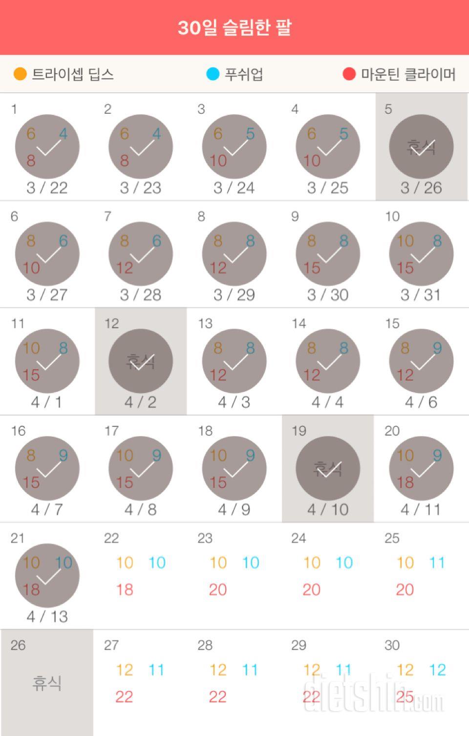 30일 슬림한 팔 81일차 성공!