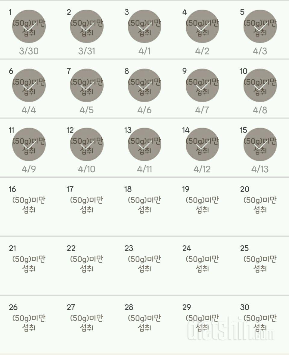 30일 당줄이기 15일차 성공!