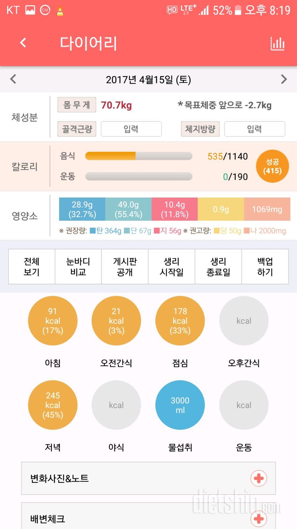 30일 밀가루 끊기 37일차 성공!