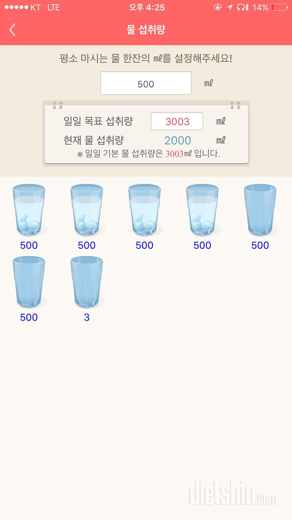 30일 하루 2L 물마시기 1일차 성공!