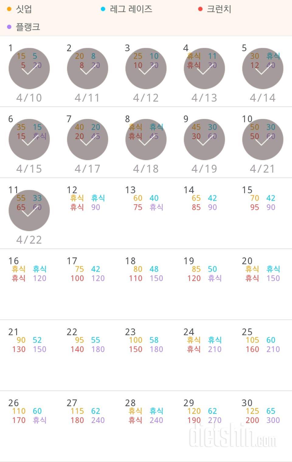 30일 복근 만들기 251일차 성공!