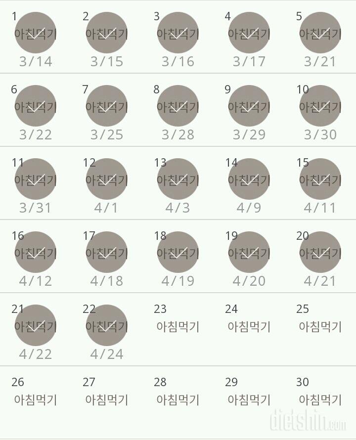 30일 아침먹기 22일차 성공!