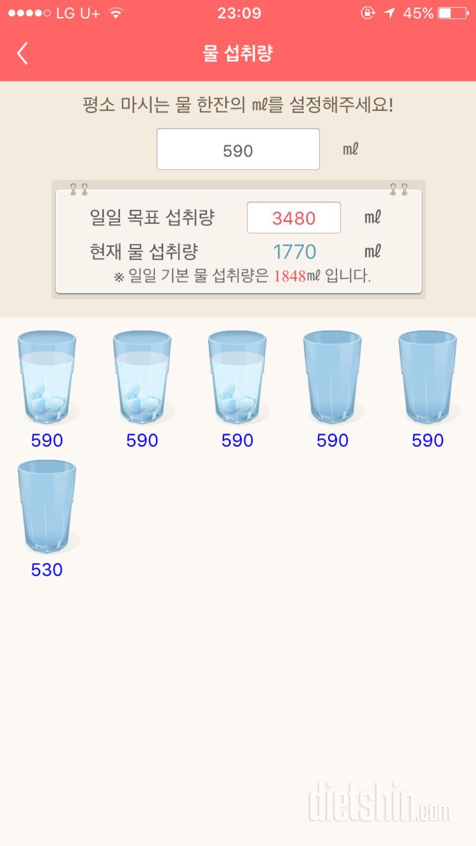 30일 하루 2L 물마시기 10일차 성공!