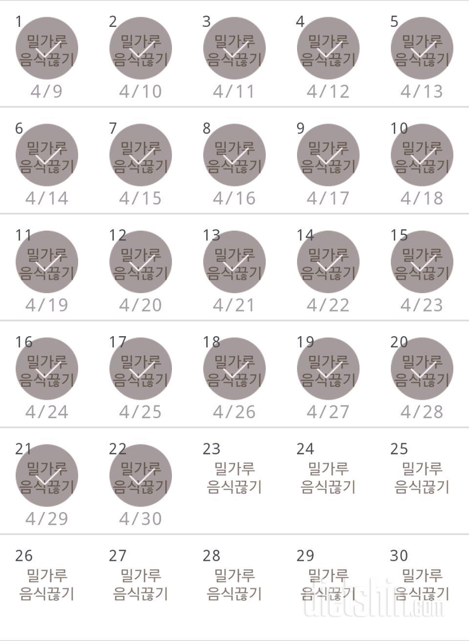 30일 밀가루 끊기 52일차 성공!