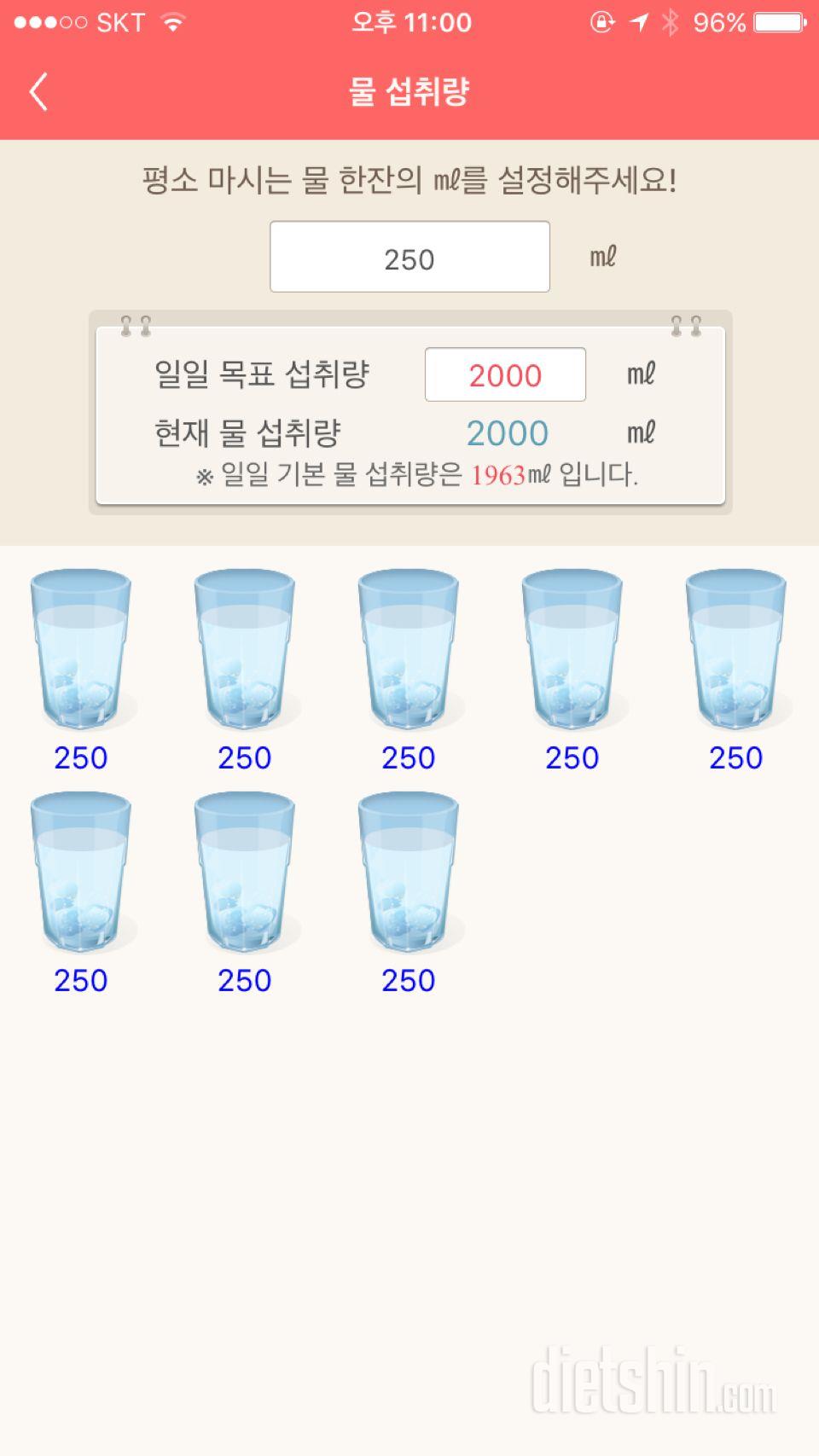 30일 하루 2L 물마시기 9일차 성공!